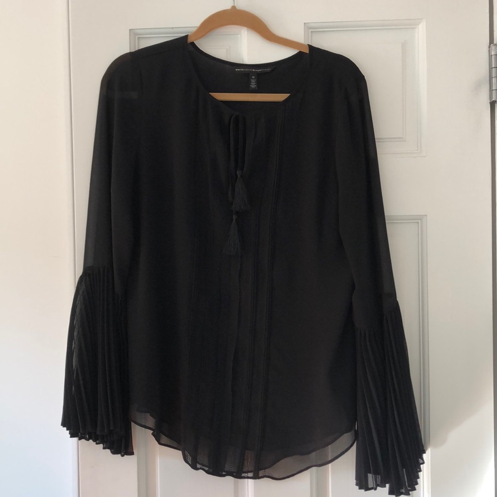 White House Black Market Black Blouse